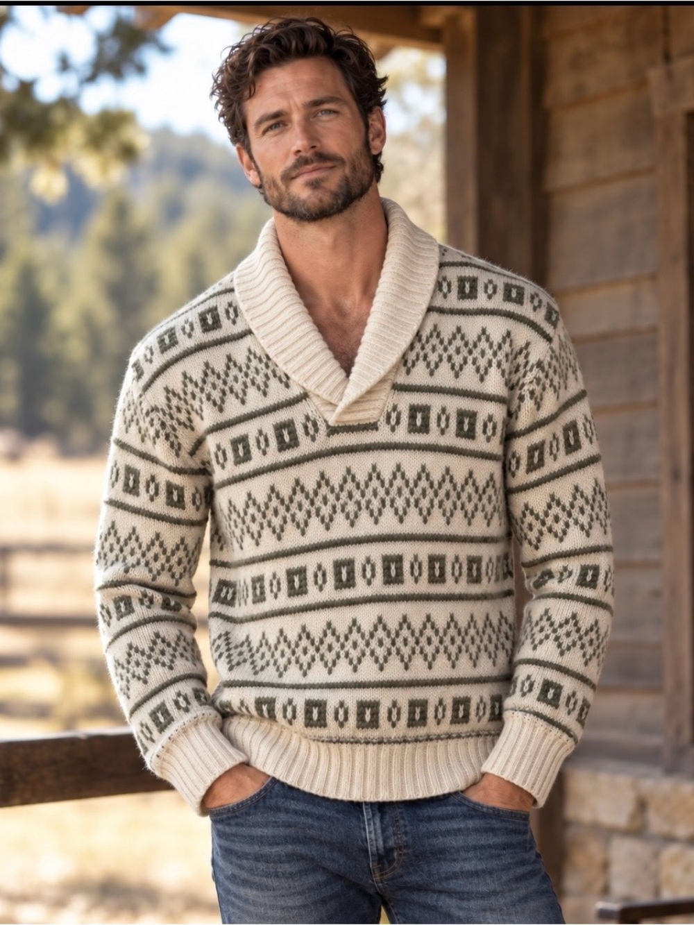 Vintage Tundra  Wool Sweater Fair Isle Nordic